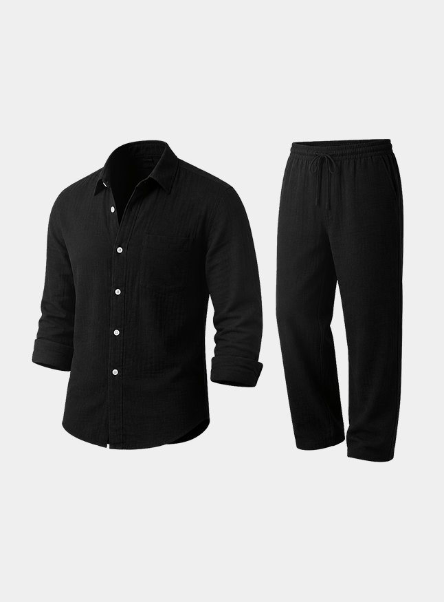 AURA Conjunto de Linho Texturizado